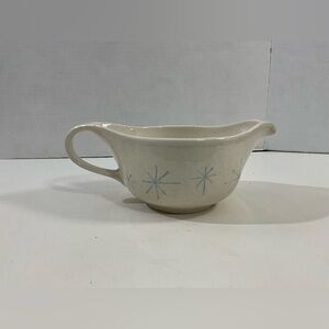 Vintage Gravy Boat with Atomic Starburst Retro Pattern Unmarked
